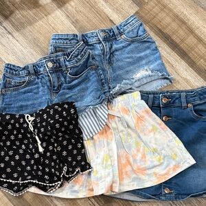 Cat & Jack + Old Navy Kids Denim and Patterned Shorts & Skirt Bundle
